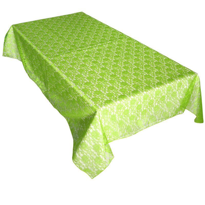Floral Lace Overlay, 58" x 58", Lime Green