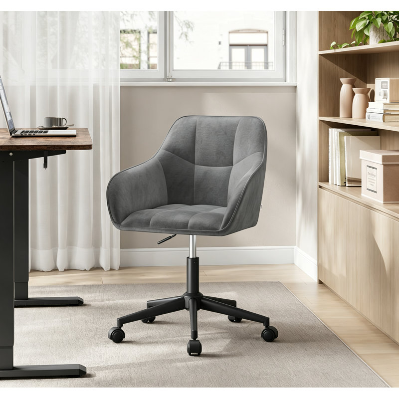 Fairmont Park Failand Velvet Task Chair, Dark Grey