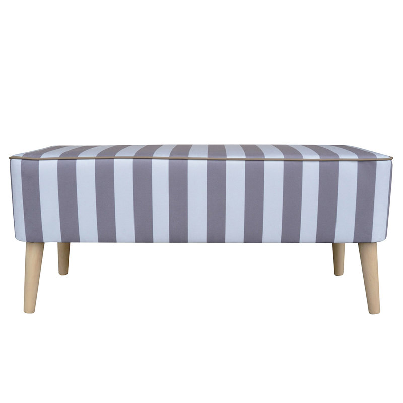 Mr.M Polyester Blend Upholstered Bench, Beige, Cream