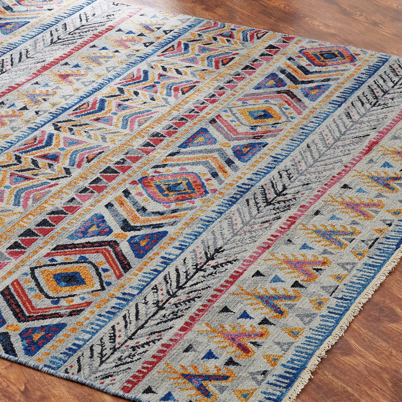Zahara Hand Knotted Wool Area Rug, Rectangle 12' x 15'