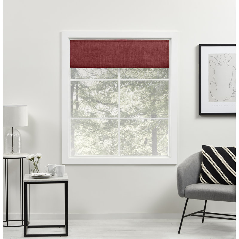 Store romain occultant 100% Exclusive Home Acadia, l 23 po x L 64 po, Rouge