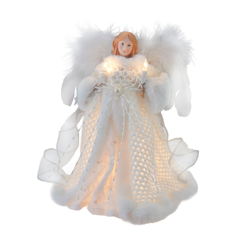 Décoration pour sommet de sapin ange blanc 10 "10L Kurt Adler