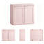 Armoire de rangement d'appoint rose à 2 portes, armoire latérale autoportante en bois pour rangement