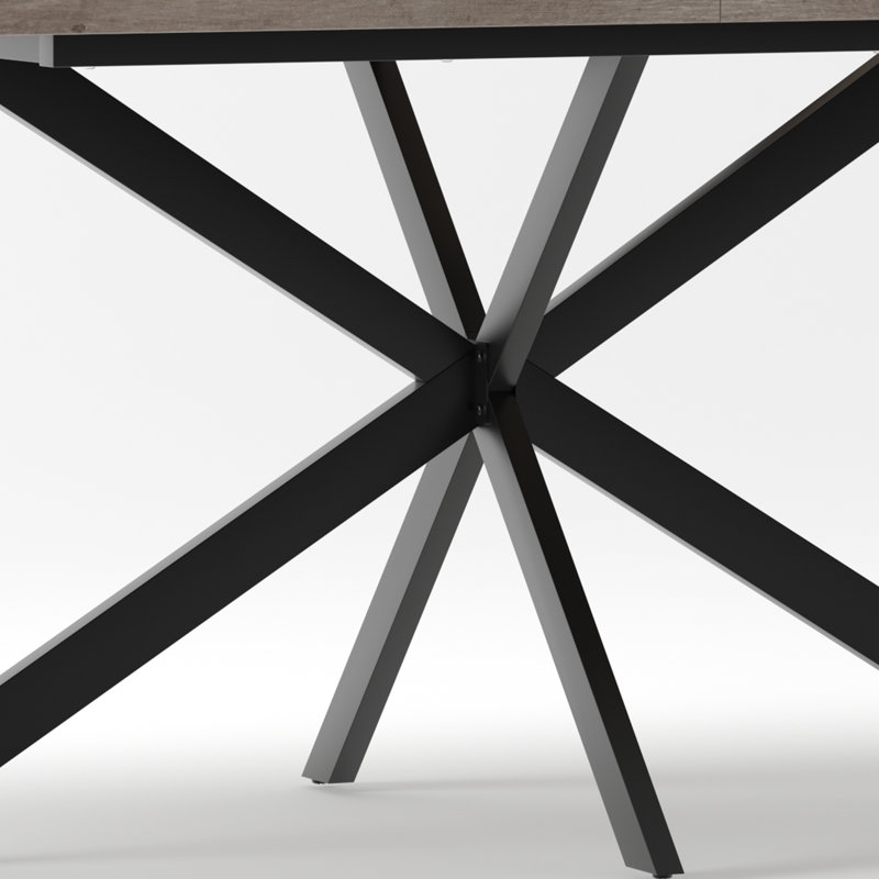 Table de salle à manger extensible avec rangement et pieds en fer Nerio
