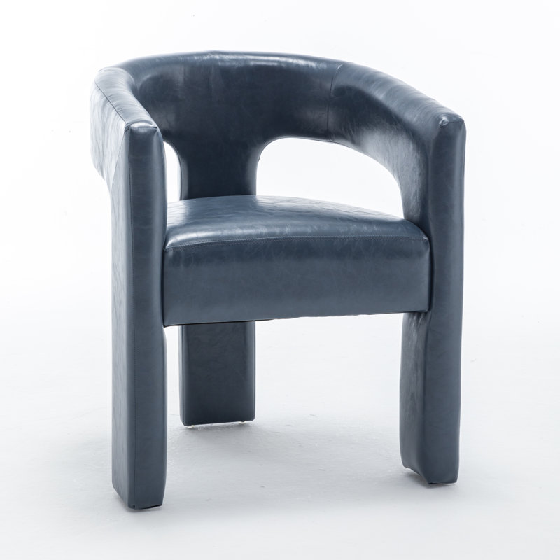 Caleb Upholstered Faux Leather Dining Chairs, Navy