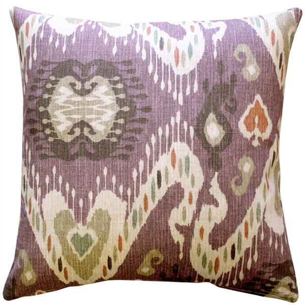 Solo Ikat Ikat Throw Pillow, Mulberry