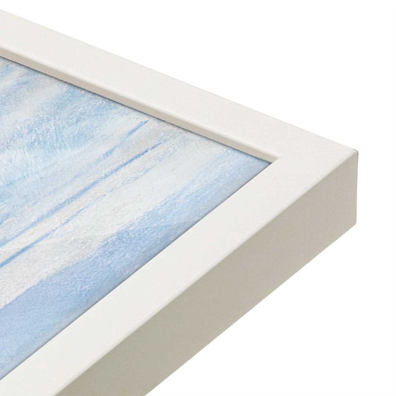 «Peony On Blue Stripe» par Carol Rowan, reproduction d'art sur toile, H 16 po x l 12 po, Blanc