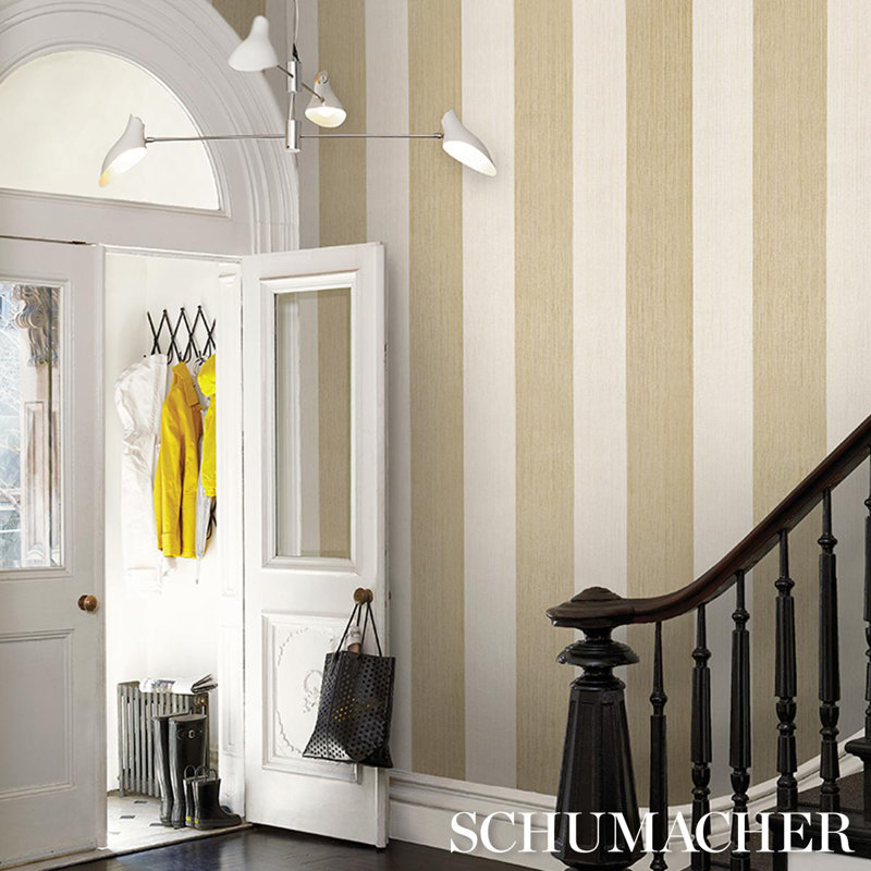 Schumacher X Backdrop Backdrop Painter's Stripe Wallpaper, Tan