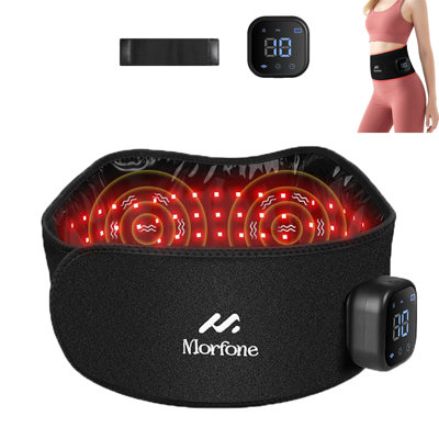 Ceinture de massage chauffante à lumière rouge 660nm et 850nm Morfone pour soulager la douleur musculaire