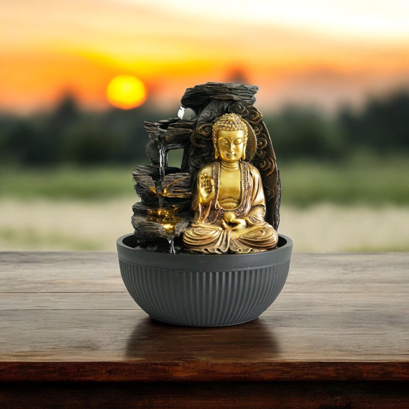 Cidalino Weather Resistant Table Top Fountain with Light