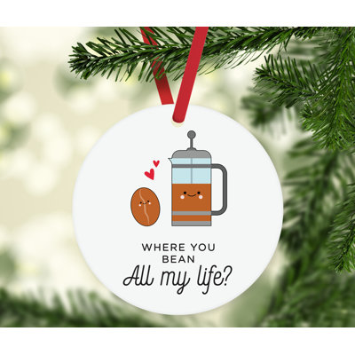 Ornement en forme de café Funny Food pun
