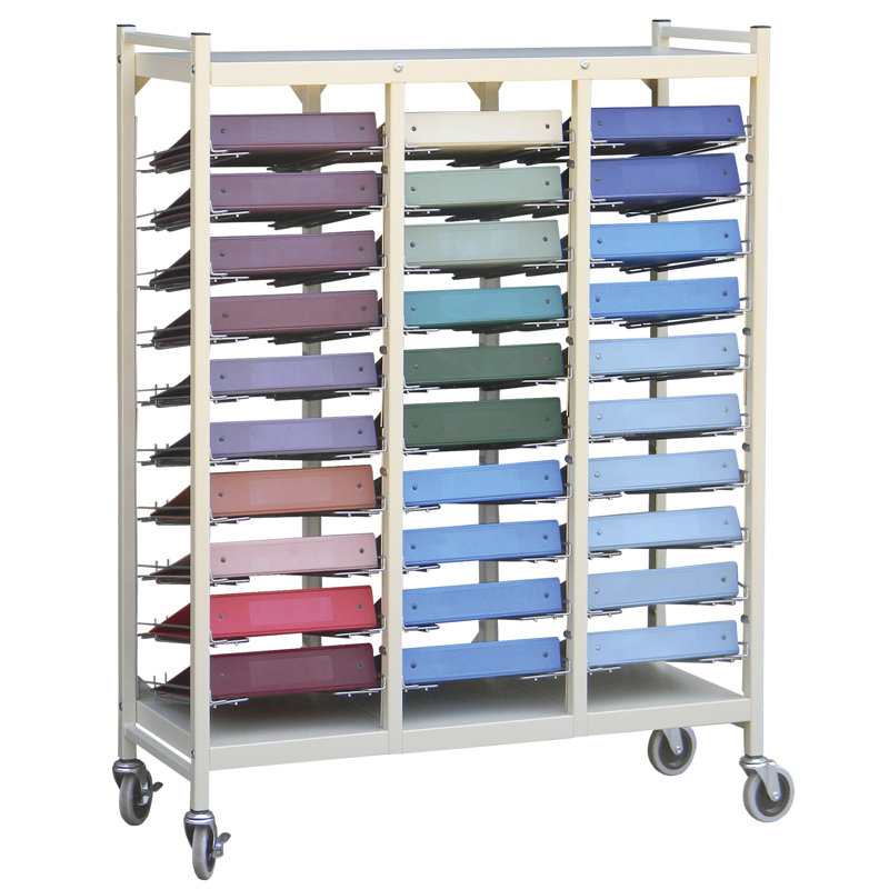 53.38'' H x 41'' W File Cart with Wheels, Beige