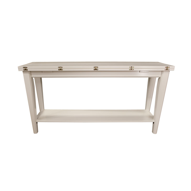 Console en bois massif Habiba, Blanc