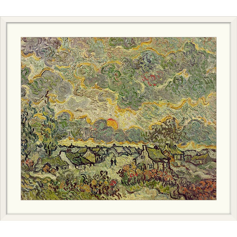 «Autumn Landscape, 1890» par Vincent Van Gogh - reproduction, H 27 po x l 32 po x P 1 po, Cadre blanc