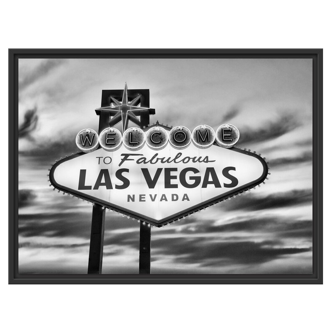 Gerahmtes Wandbild Las Vegas Schild