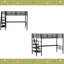 Structure de lit mezzanine en métal avec bureau, aucun sommier nécessaire, simple