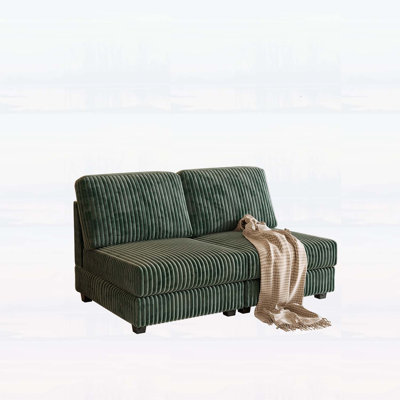 Canapé à deux places en velours côtelé doux et confortable, adapté aux salons, vert