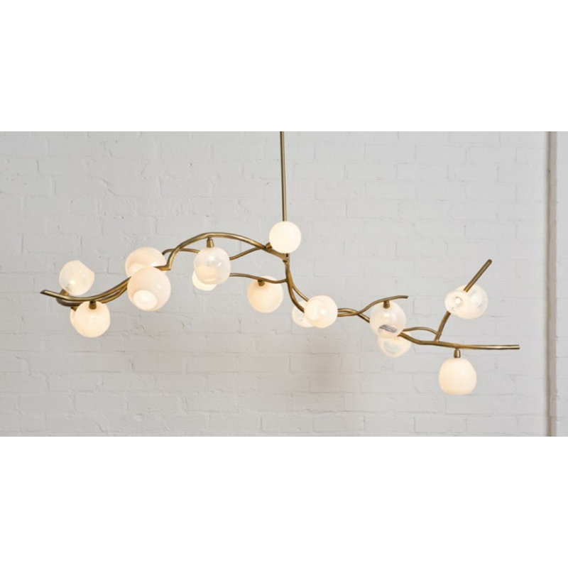 Lustre Lucia, Bronze antique, H 30 po x l 16 po x P 30 po, Opale
