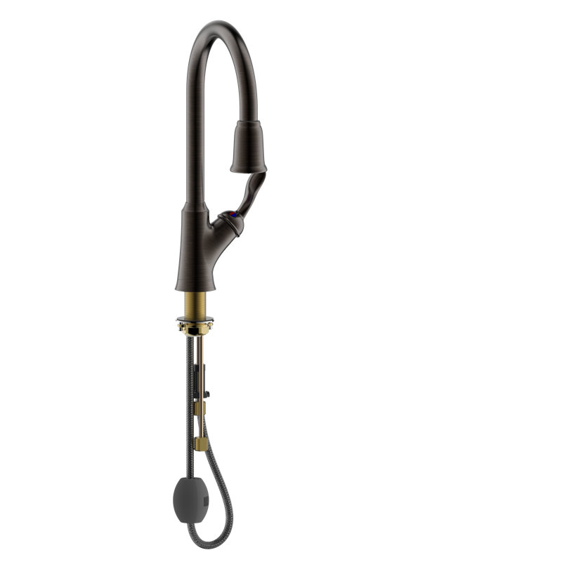 Nita Contour 1-3 Hole Installation Single Handle Kitchen Faucet with Pull Down Spout - Oil Rubbed Bronze, Oil Rubbed Bronze