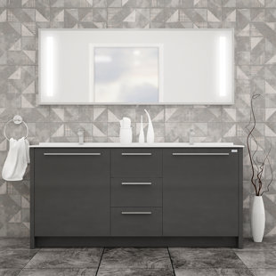 60'' Double Bathroom Vanity with Acrylic Top