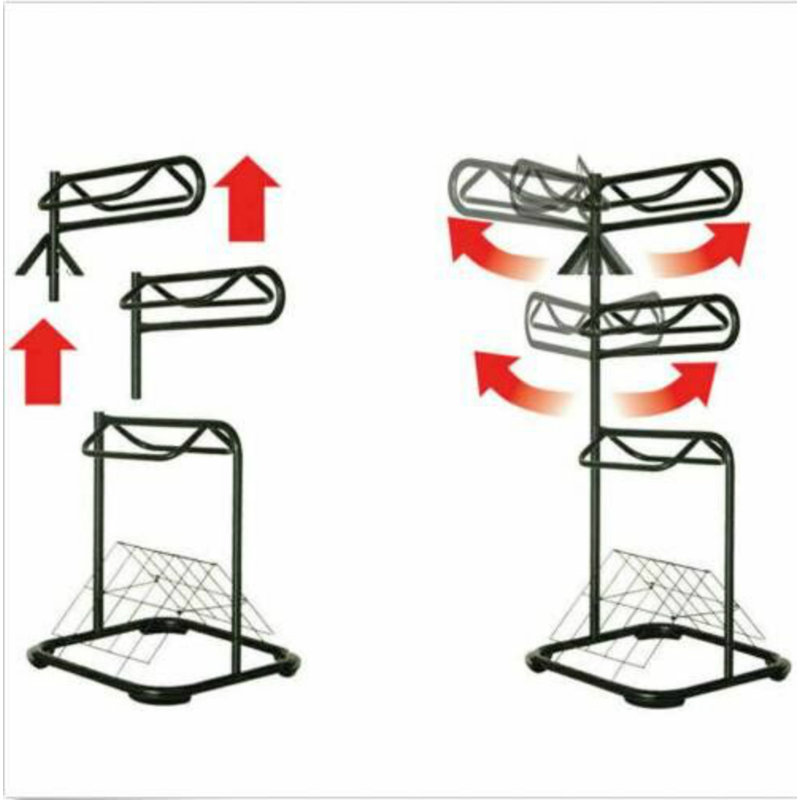 Seny Heavy Duty Three Tier Rotatable Saddle Rack Stand H68.5 X W30 X D30