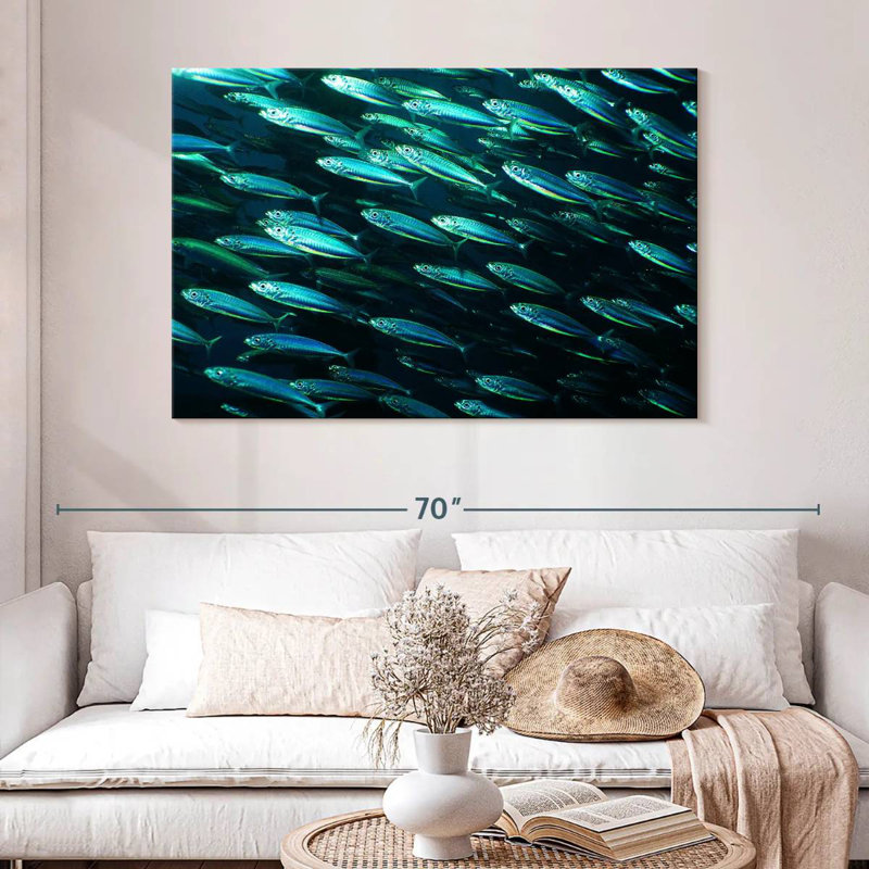Banc de poissons, H 32 po x l 48 po
