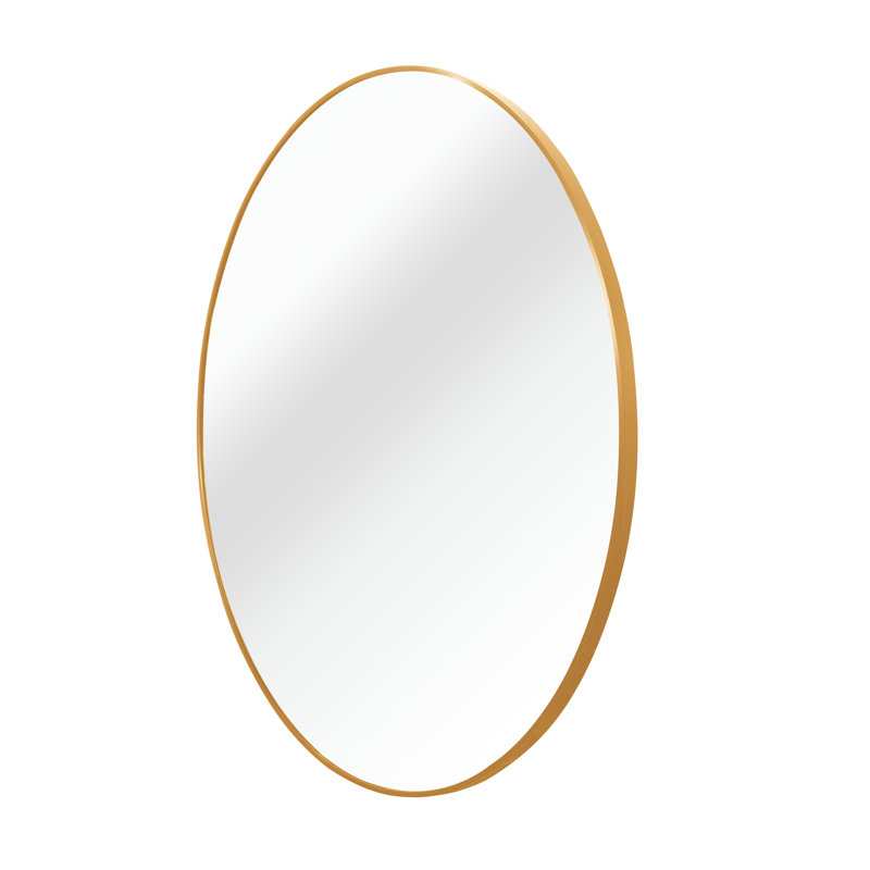 36 Inch Metal Round Bathroom Mirror, Gold, 36" x 36", Round