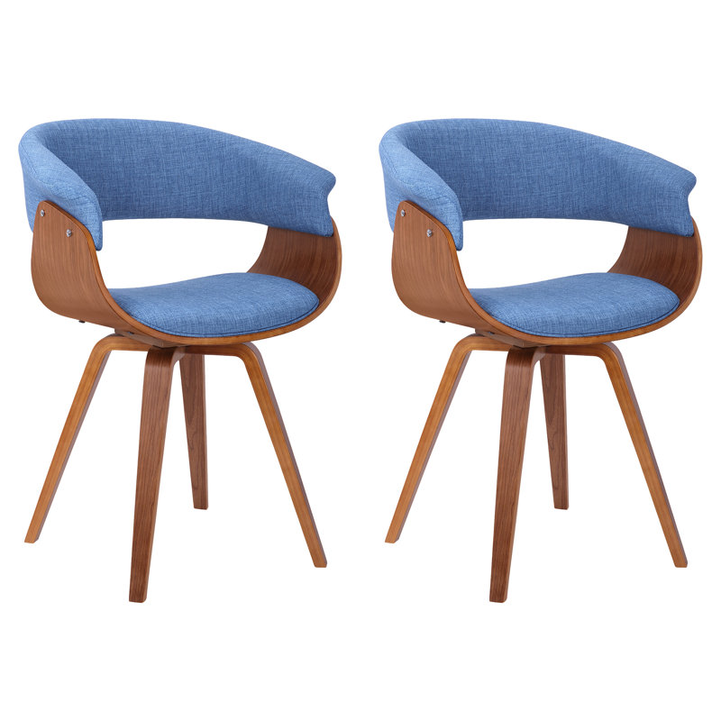 Chaise rembourrée Summer , 2, Noyer, Bleu
