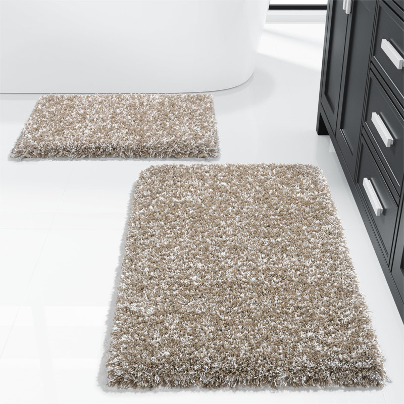 Justinian Microfiber / Microsuede Non-Slip Bath Mat, Light Brown