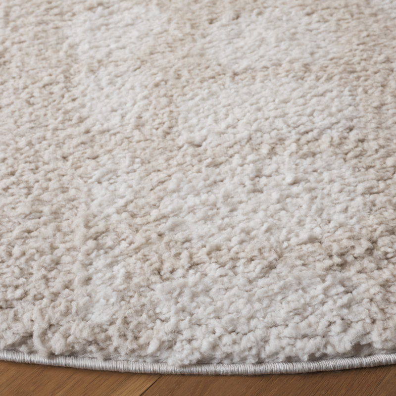 Tapis à poil long en polyester Rumi, Rond 6 pi 7 po