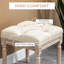 Tabouret beige, avec une structure en bois pour la chambre à coucher, le salon, le vestibule de style rétro beige, des pieds robustes