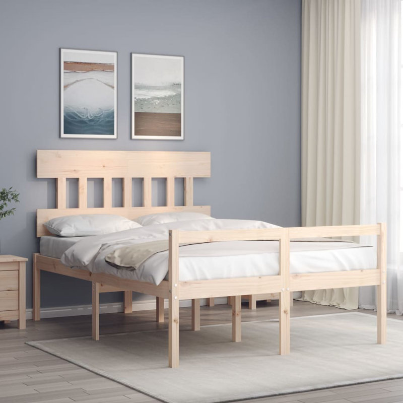 Conorich Solid Wood Bed, Small Double (4'), Brown