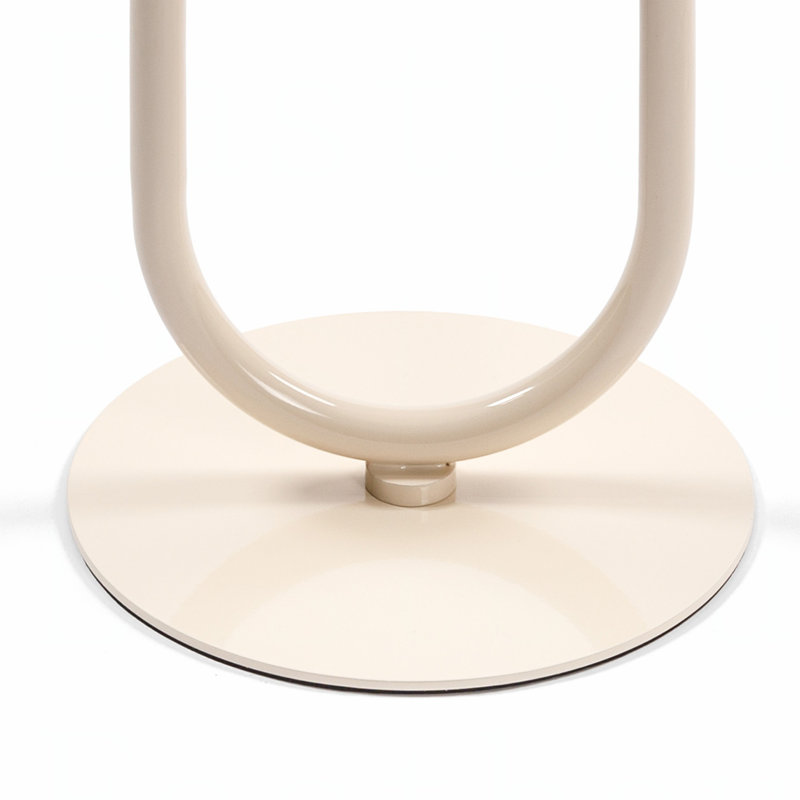 Lantern-shaped Metal Coffee Table, Cream White, 24" H x 17.7" L x 17.7" W