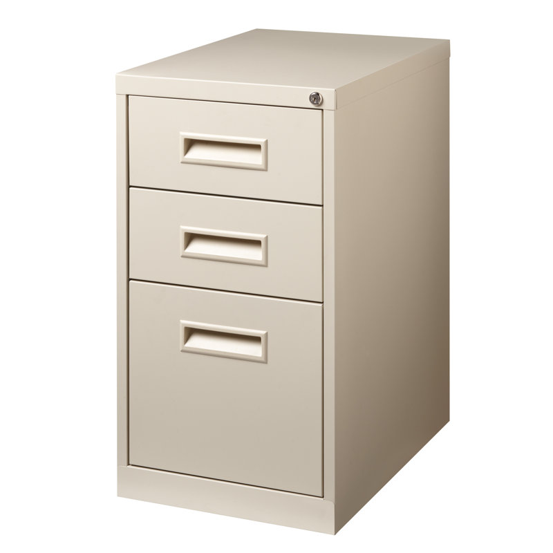 15'' Wide 3 -Drawer Mobile Steel File Cabinet, Putty