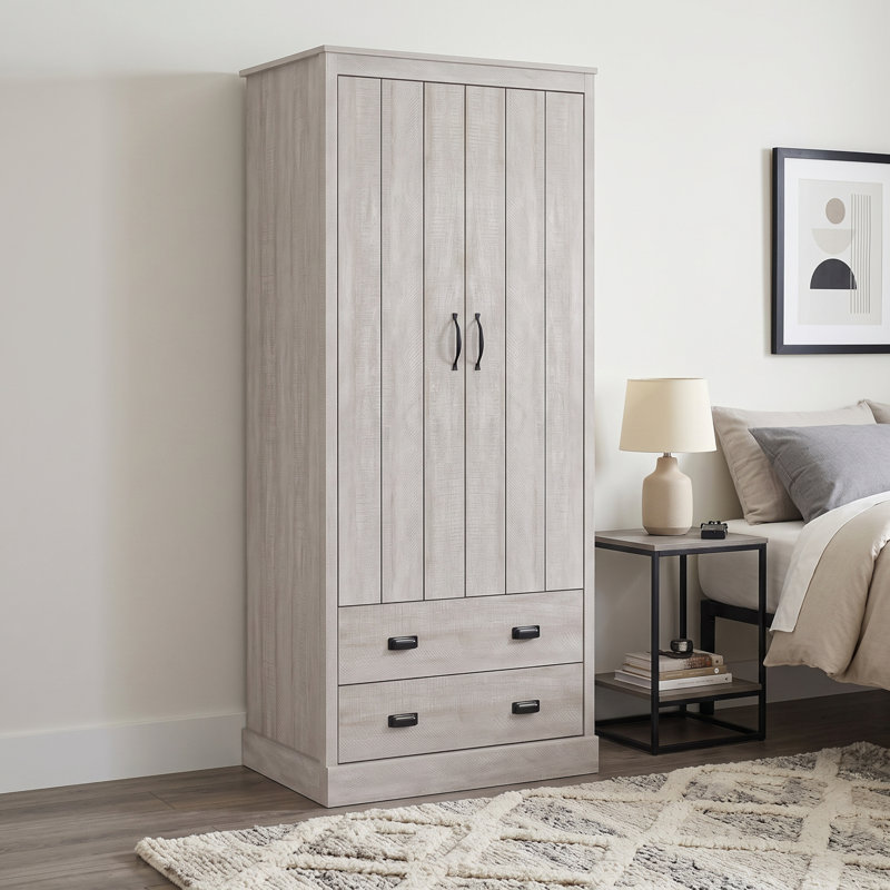  2 Door 2 Drawer Wardrobe, Dusty Grey Oak