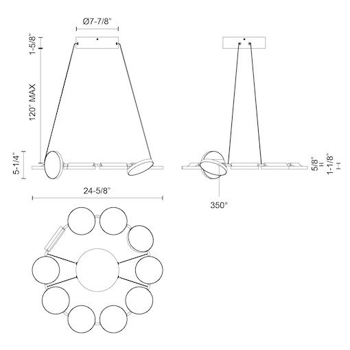 Novel 10 - Light LED Chandelier
