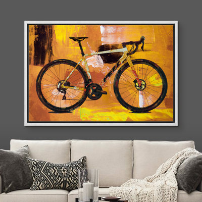 " Mountain Bike Against Bright Yellow Background " Painting Print