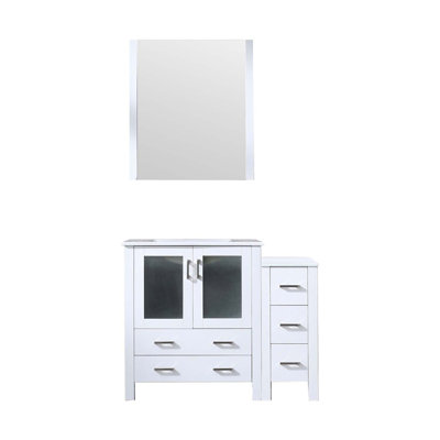 Meuble-lavabo polyvalent avec armoire latérale et plateau en céramique de qualité supérieure pour un rangement et un style améliorés
