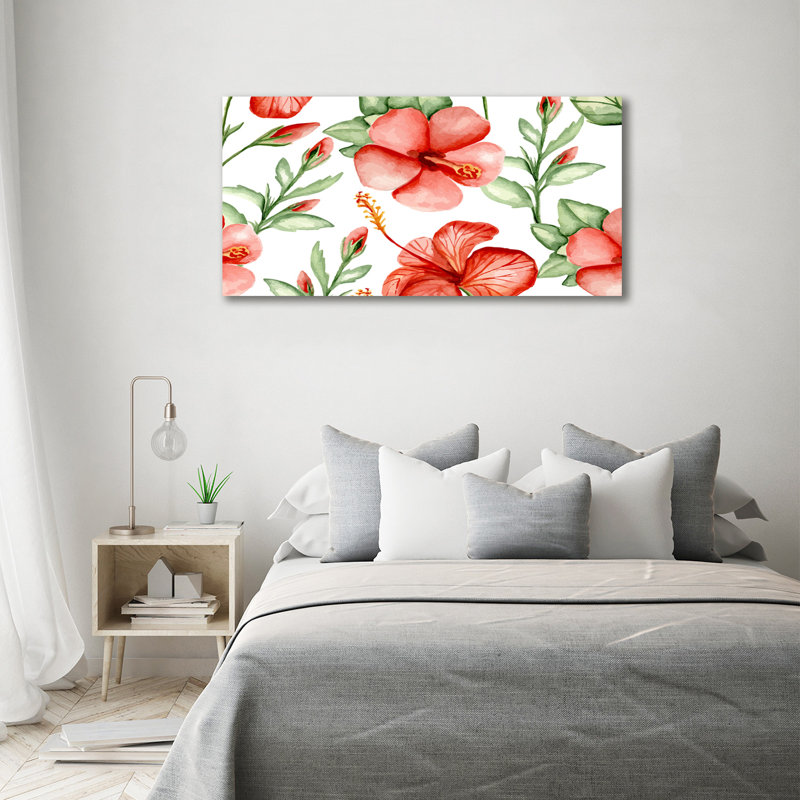 Tropical Flowers - Wrapped Canvas Print, 140cm H x 70cm W