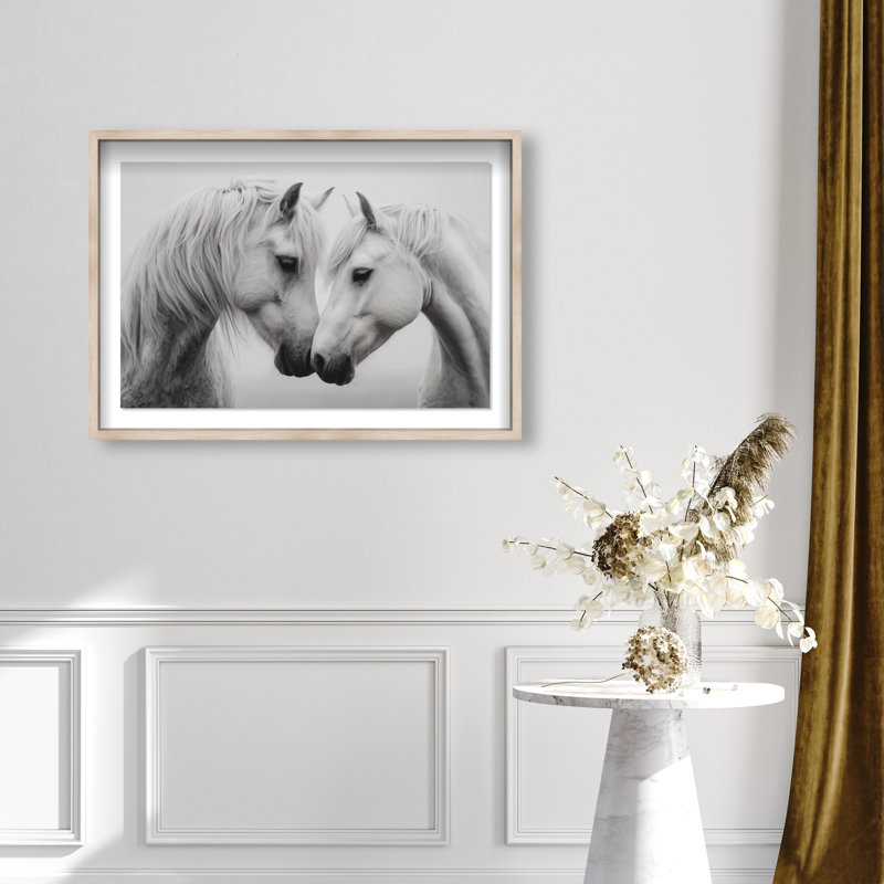 Twin Souls I Print by Oliver Gal, 37.5"H x 55.5"W, Natural Oak Shadowbox