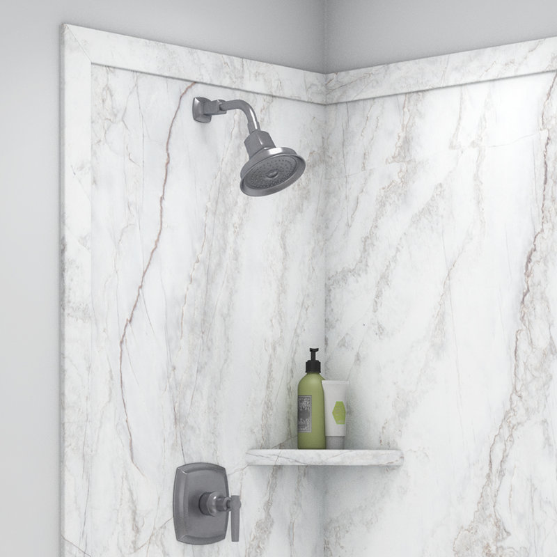 Contour de douche à 2 panneaux FlexStone Elegance l 48 po x P 36 po x H 80 po Calypso, Calypso