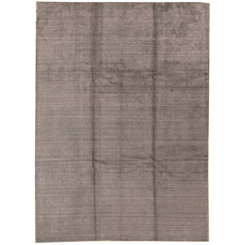 Tapis bleu et gris noué à la main de haute qualité
