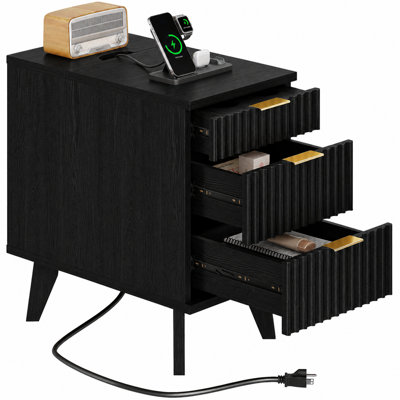 End Table with Drawers and Charging Station