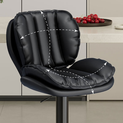 Chaise d'appoint noire à dossier solide (ensemble de 8)
