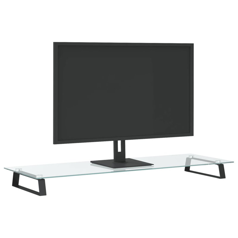 Dashira Monitor Stand, 8cm H x 100cm W x 35cm D, Black