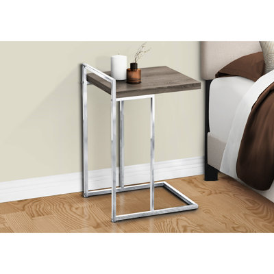 Table d'appoint pour le salon et la chambre à coucher, stratifié, structure en métal, L 16 po x l 17,88 po x H 26,5 po n'importe où -, taupe foncé