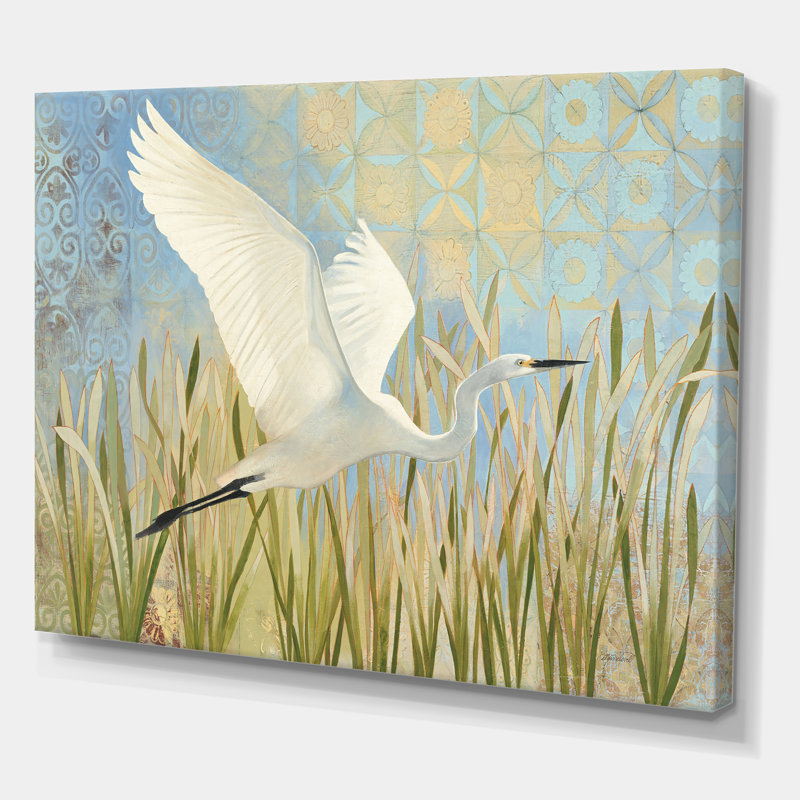 «Snowy Egret in Flight Vii», reproduction d'art sur toile tendue, H 24 po x l 32 po x P 1 po