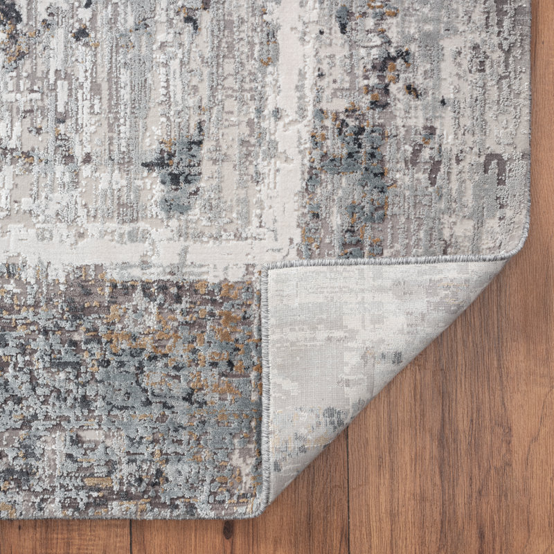 Evgenii Area Rug, Gray/White, Rectangle 7'9" x 9'9"