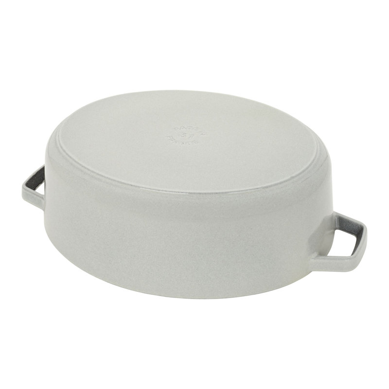 Staub Cast Iron 6.25-Qt Wide Oval Dutch Oven - White, White Truffle