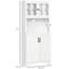 Armoire de cuisine blanche avec tablettes réglables et espace pour micro-ondes pour la salle à manger du garde-manger - Support de rangement polyvalent pratique
